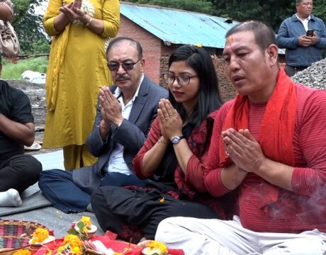 वनकाली धर्मशालाको पर्खाल र परिसर निर्माणको शिलान्यास